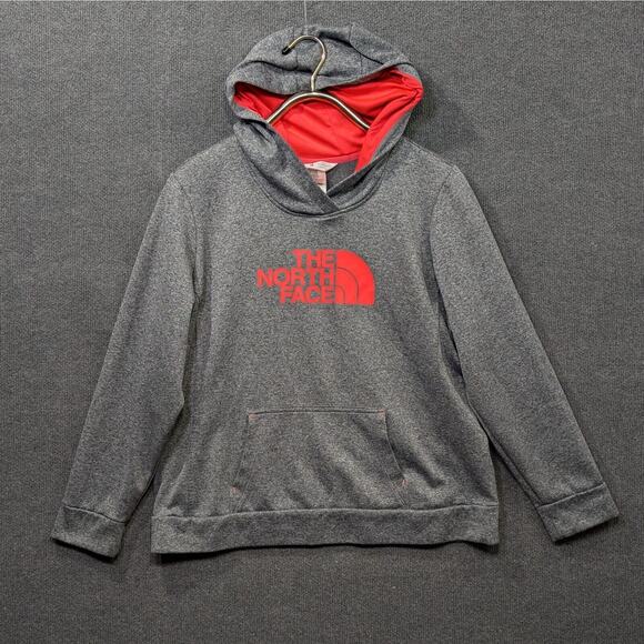 The North Face Half Dome Hoodie Womens XL Sweatshirt Spell Out Logo Gray Pocket - Picture 1 of 10